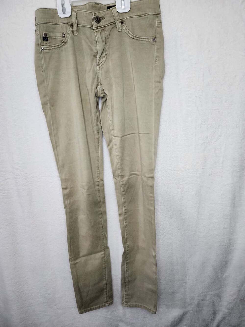 AG Adriano Goldschmied The Jegging Size 27R Olive Green Super Skinny Fit